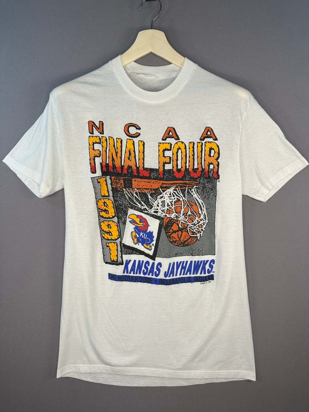 Vintage 1990’s NCAA Final Four KU Kansas Jayhawks Short Sleeve Tee Size Medium